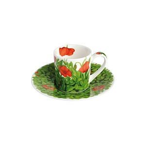 Чашка с блюдцем кофейная 100 мл Prati Italiani Taitu цвет красный